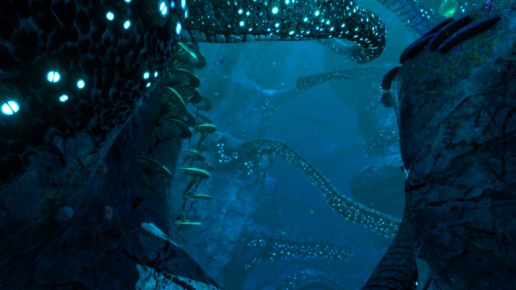 Tentáculos rocosos, bioma de Subnautica: Below Zero